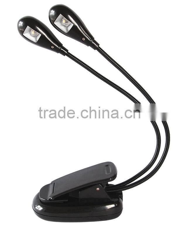 Flexible neck 1LED book light with clip