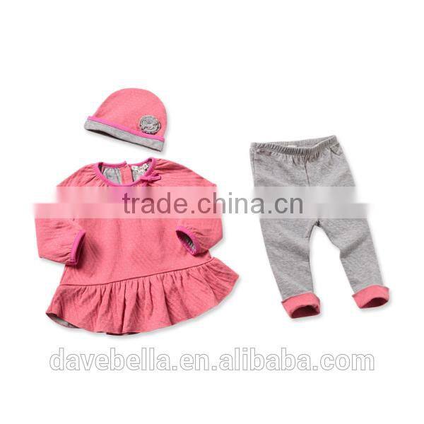 DB705 dave bella 2014 autumn cotton princess sets baby clothes kids clothing set baby chothing knitted sets