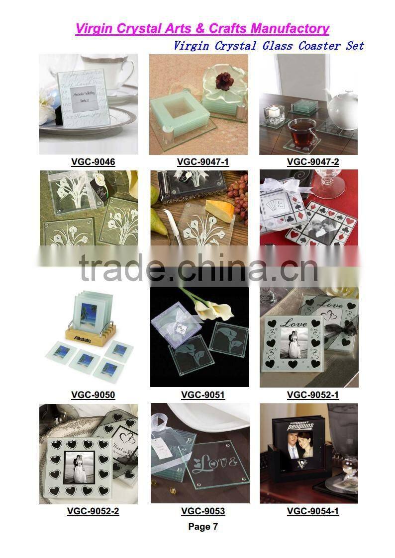 Wholesale beer blank glass place mats coaster glass coaster for wedding favors