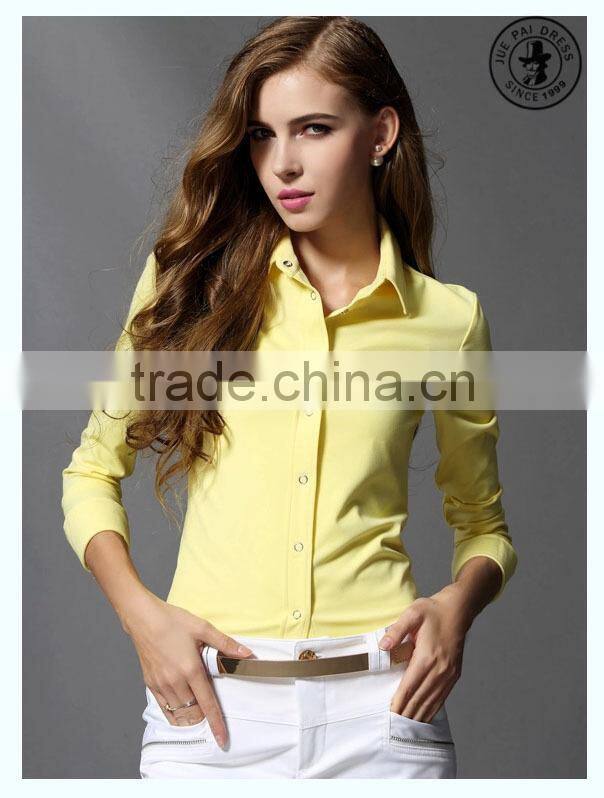 Invisible Buttons Hot Girl Office Shirt For Brazil Female