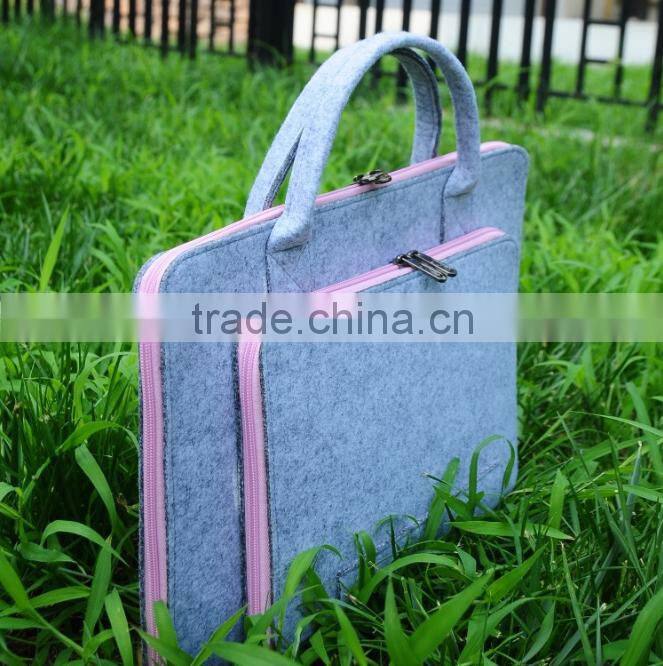 2016 new style laptop bag fashion lady laptop bag high quality felt laptop bag