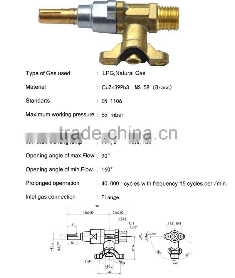 brass gas valve cock oven stove repair parts