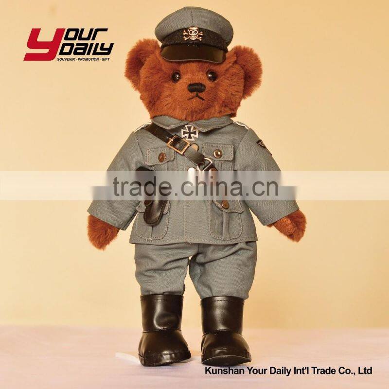 high quality stuffed plush teddy bear toys for uniform police man military pilot teddy