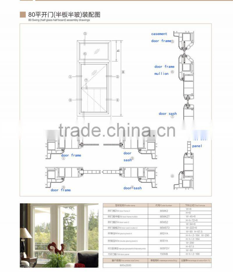 Plastic Interior Door/plastic door/upvc door/pvc door/LG/upvc profile/door panel