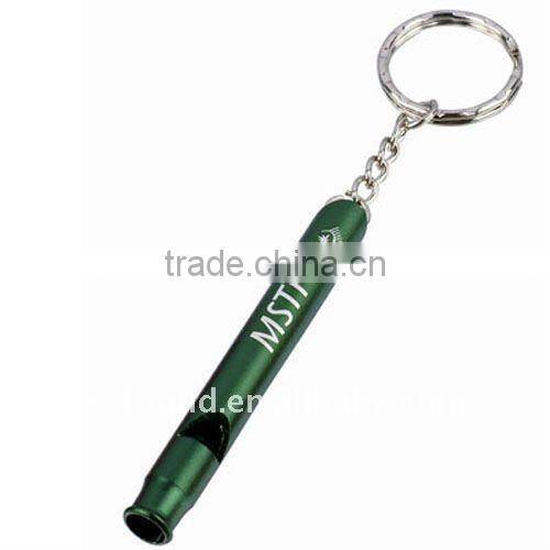 LED Metal Whistle Compass Keychain