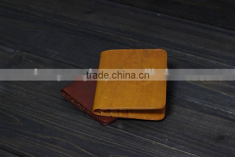Short Wallet,Vegetable Tanned Leather Wallet Of Male and Female