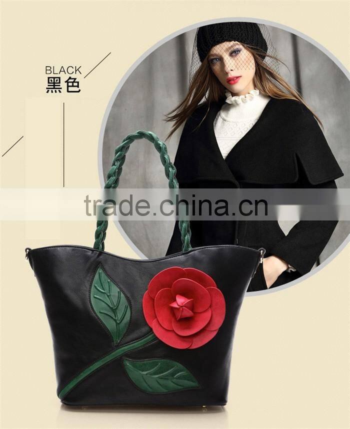 Big Tote Floral Embroidery Sling Bags New Style Ladies Handbags