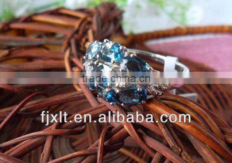 Hot Sale Fashion Design 925 Sterling Silver Natural Blue Sapphire Ring