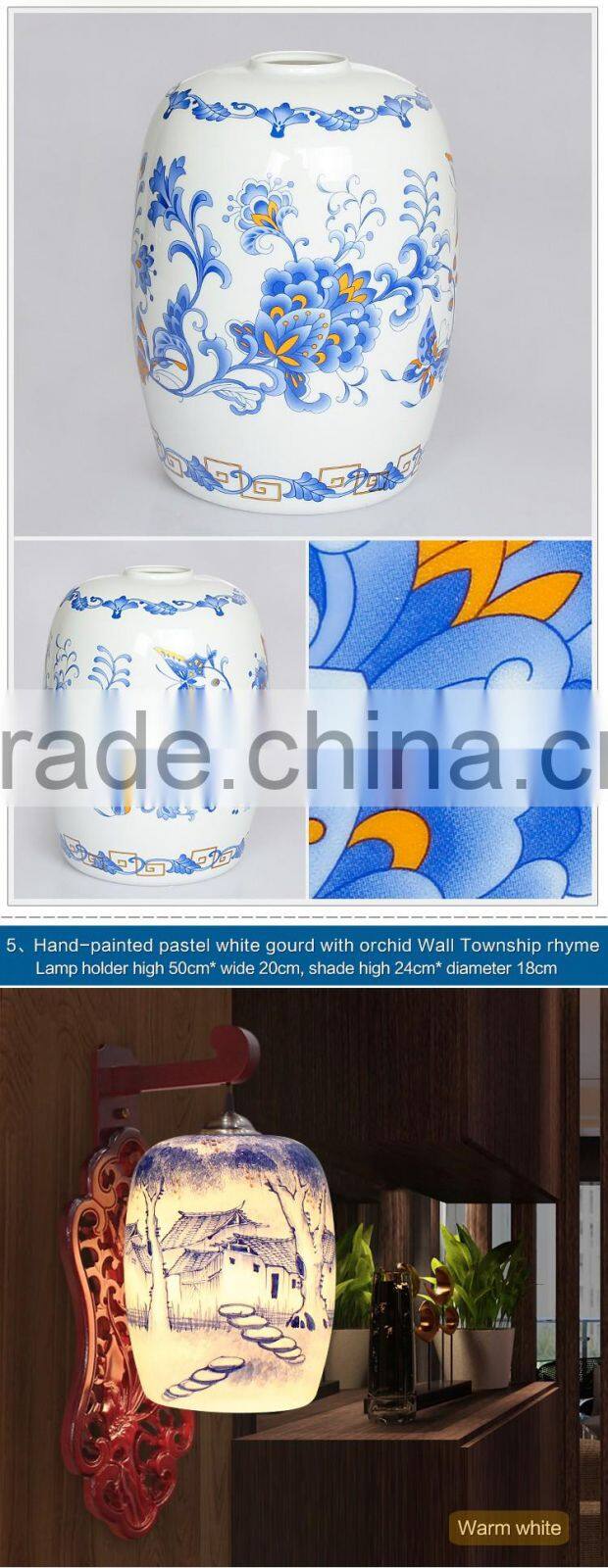 Traditional Wall Lamp For Reading Ceramic Wood Craft Beside Home Deco Hotel Beside LED E27 220v 110v