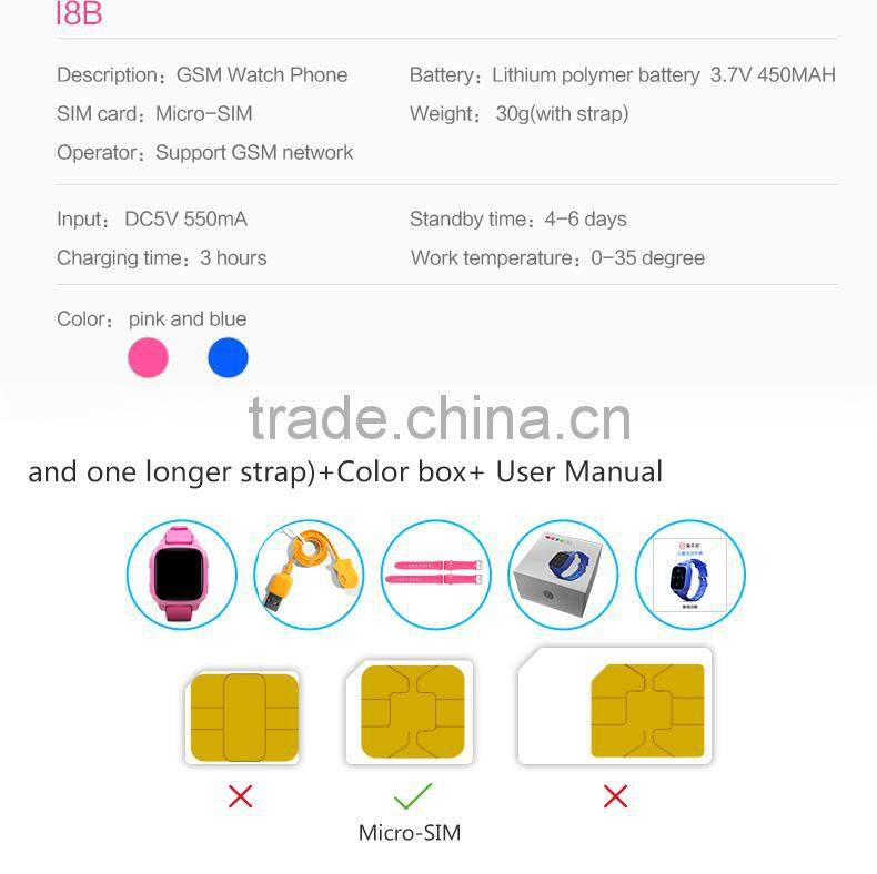 i8G portable GPS children watch smart phone for IOS Andriod app