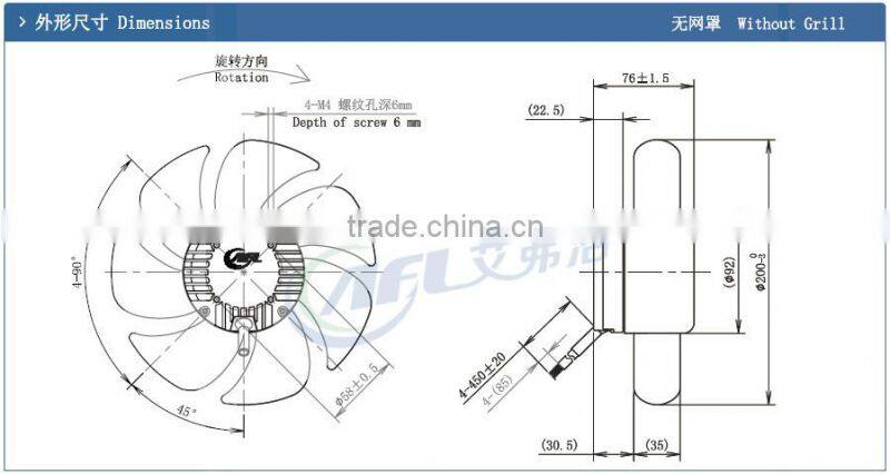 DC axial flow fan