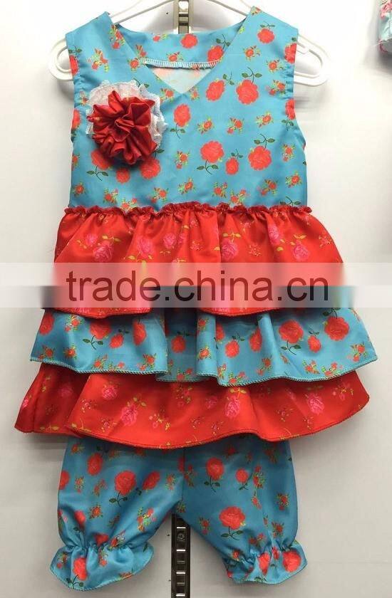 fashionable girls summer clothing set 0-12T girl boutique clothing set wholesale cheap kids 2 pcs summer outfit