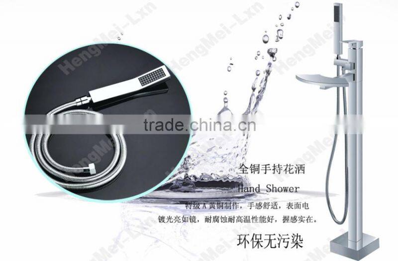jiangmen factory supply europe style bath shower faucet hot cold water tap floor stand tub faucet set