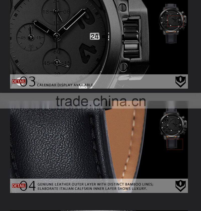 Stainless Steel Back Watch Case 316L Genuine Leather Strap Luxury Watches WEIDE WG93002 Alibaba Express