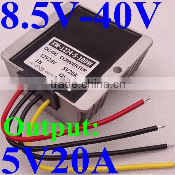 dc voltage regulator 36v 24v 15v 12v to 5v 20A 100W for led screen Anti-shock Waterproof
