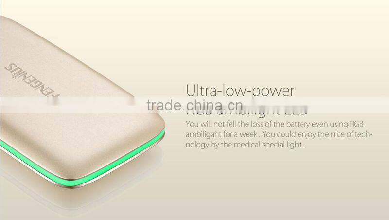 Intelligent Power Bank Space Aluminum Housing, RGB Ambilight Tech, 6000mAh, mobile power bank for all smart phone