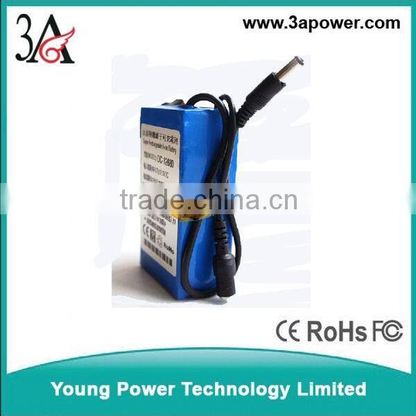 12v 8ah led light lithium polymer lithium battery with bms and charger switch DC55 plug