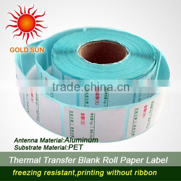 2013 High quality thermal transfer blank roll paper label