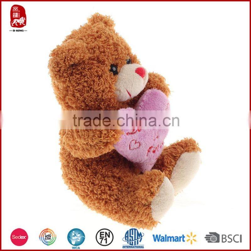 Yangzhou manufacturer lovely cheapest plush toys loving heart teddy bear for valentine