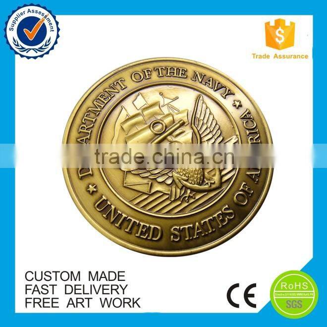 Good quality zinc alloy challenge metal coin for sale