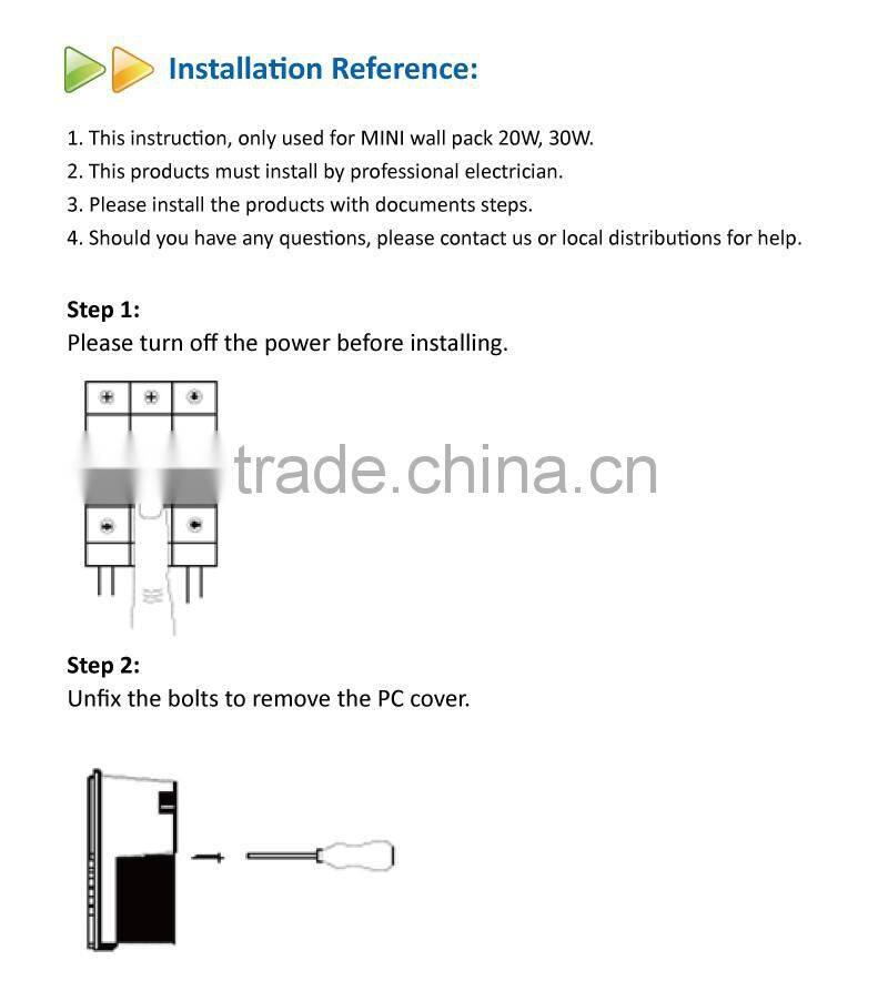 20W Mini UL IP54 Waterproof Wall Pack Light