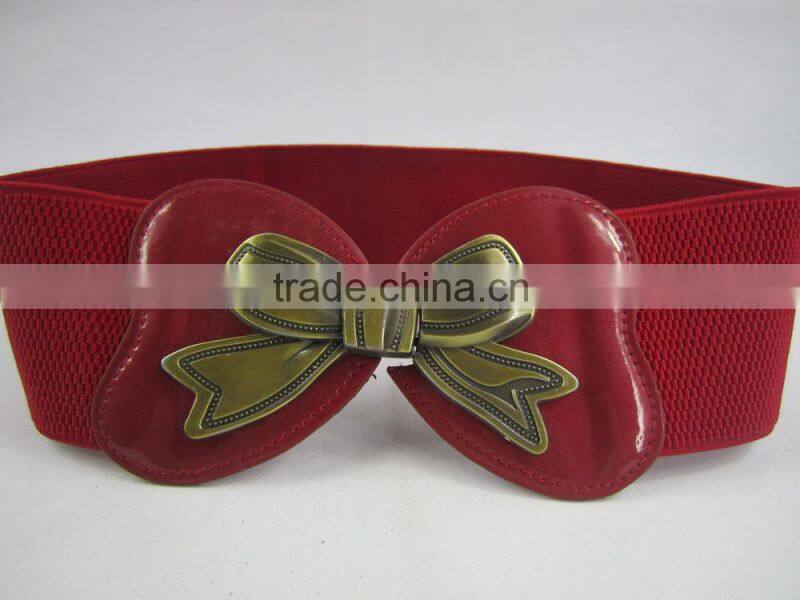 red ployester elastic belt snap buckle strech belt for dress