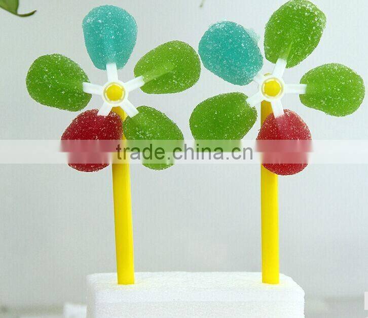handmade colorful pinwheel shape lollipop , Jelly drops can move