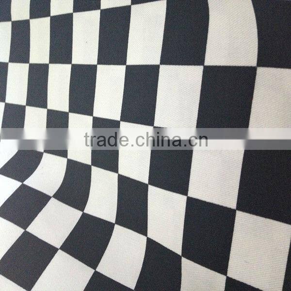 White black big check design fabric cotton