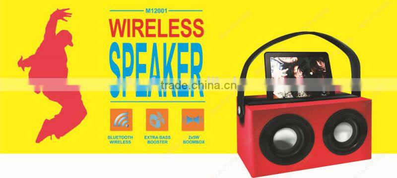 Wireless Bluetooth Boombox 2x5W deep bass Wireless Boombox Wooden speaker