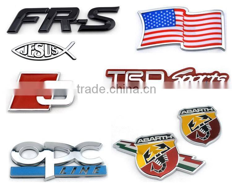 Custom 3d waterproof adhesive brand turbo car logo stickers