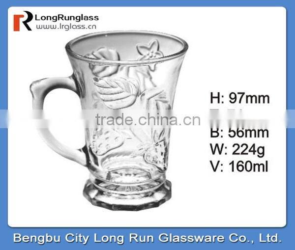 LongRun 12oz charming carved fancy drinking tableware glass water glass cup