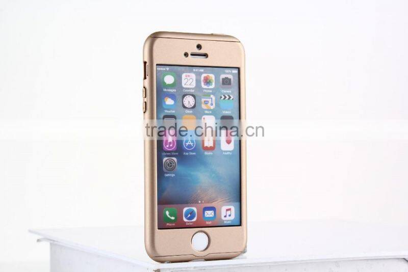 360 Degree Full Cover Plastic Hard Case for iPhone 7 7 Plus Shockproof Case with Tempered Glass