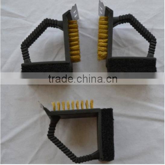 Top sale Barbecue Grill cleaner, brush cleaners, steel wire sponge trowel set kitchen tools