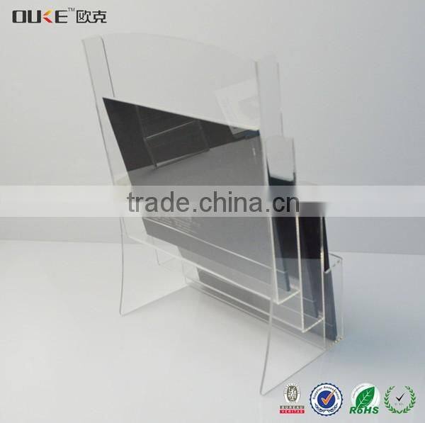 top class import acrylic high clear three layers acrylic brochure holder wholesale