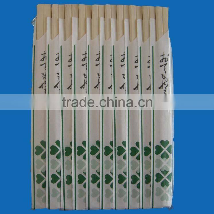 disposable birch chopsticks with paper wrapped