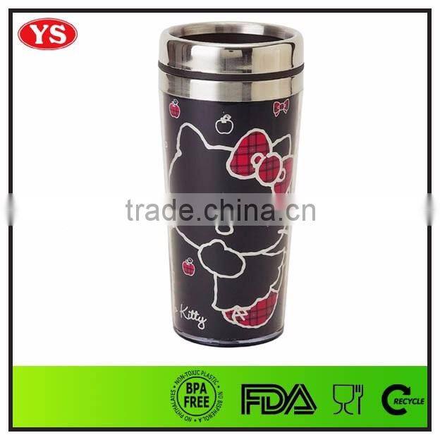 16oz insulated plastic and stainless steel eco friendly cup