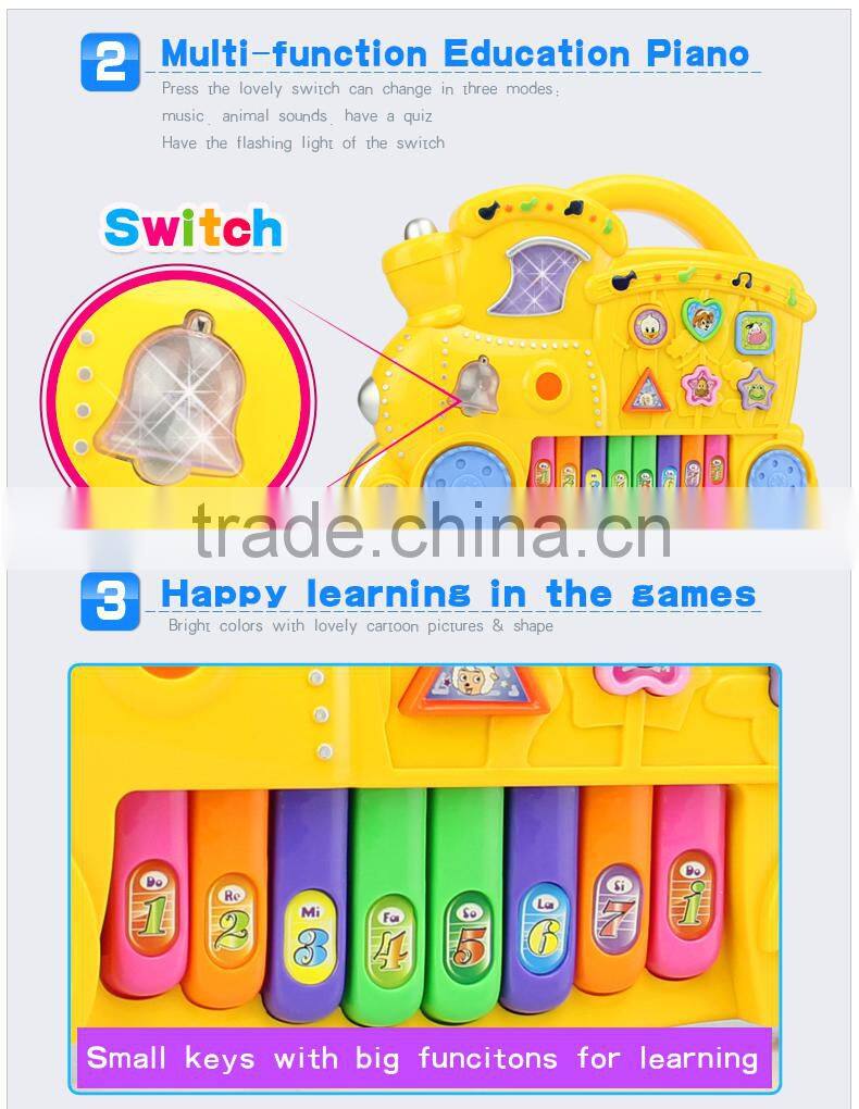 Cartoon train electric piano toys plastic musical instrument toys