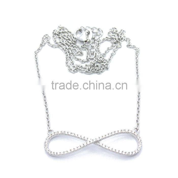 Wholesale 925 sterling silver 8 shape charm necklace