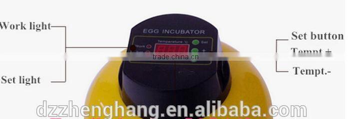 High hatching rate best selling ZH-8 egg incubator for sale, dual power incubator mini