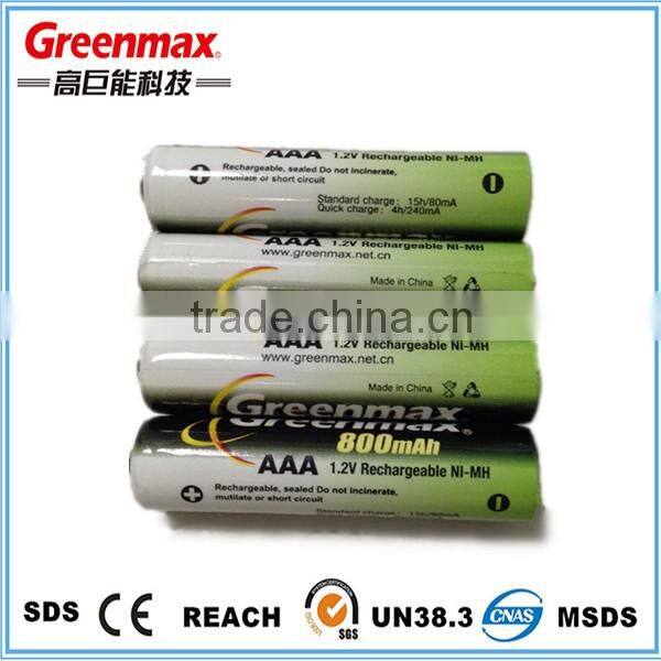 No Memory Effect AAA 800mah 1.2 V NI-MH Battery