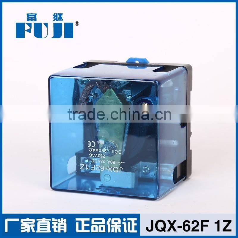 JQX-62F 1Z 80A Mini Industrial Power Relay With Opening and Dust-proof Type Power Relay