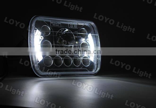 Newest!!! square 7 inch led headlight for truck, tractor with angel eyes 45W 5x7 led headlight