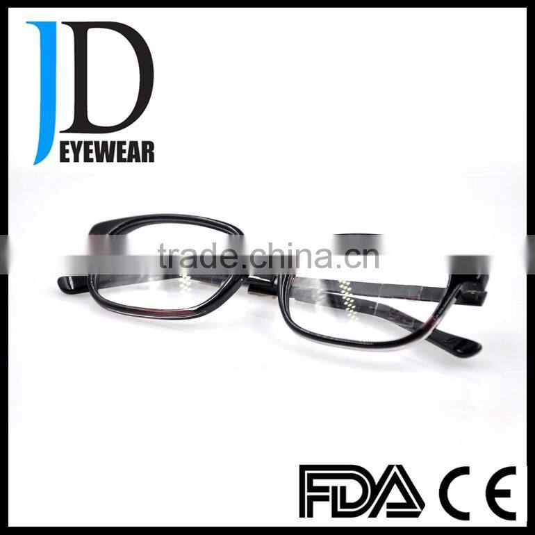 high end business style square plastic computer eyeglasses with metal bridge