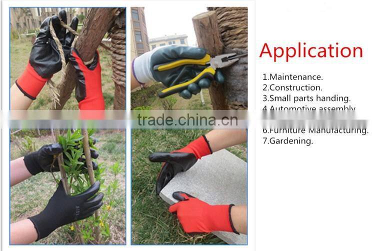 BSSAFETY softtextile nitrile coated glove for construction work knitted hand gloves