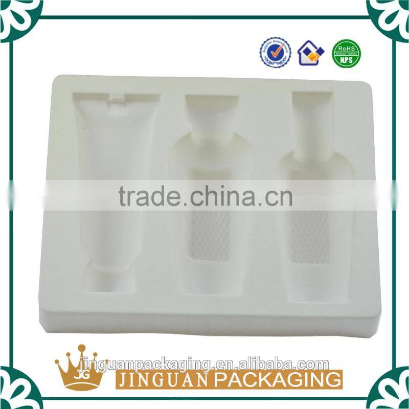 Custom flocking blister tray for cosmetic, cosmetic plastic blister tray, plastic cosmetic tray