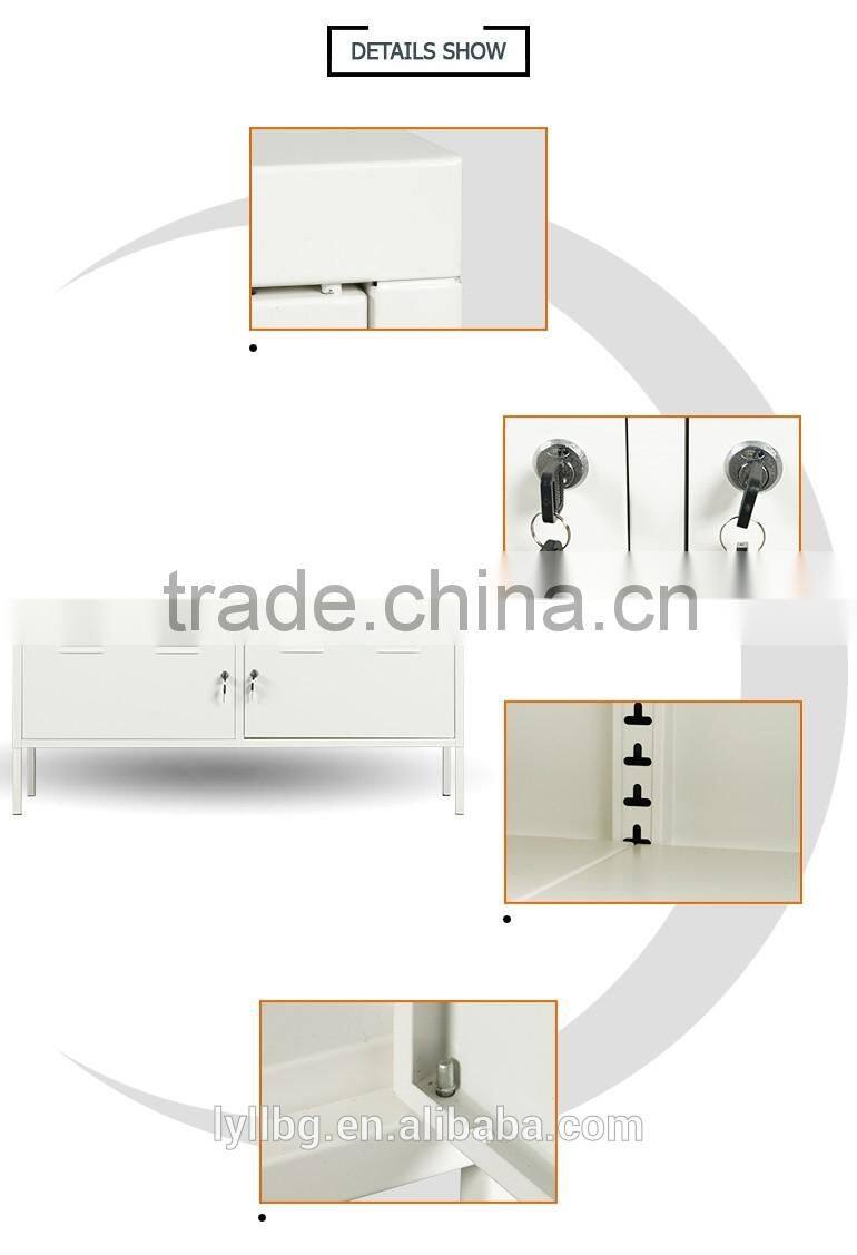 Home Furniture Steel Double Door Living Room TV Cabinet in White