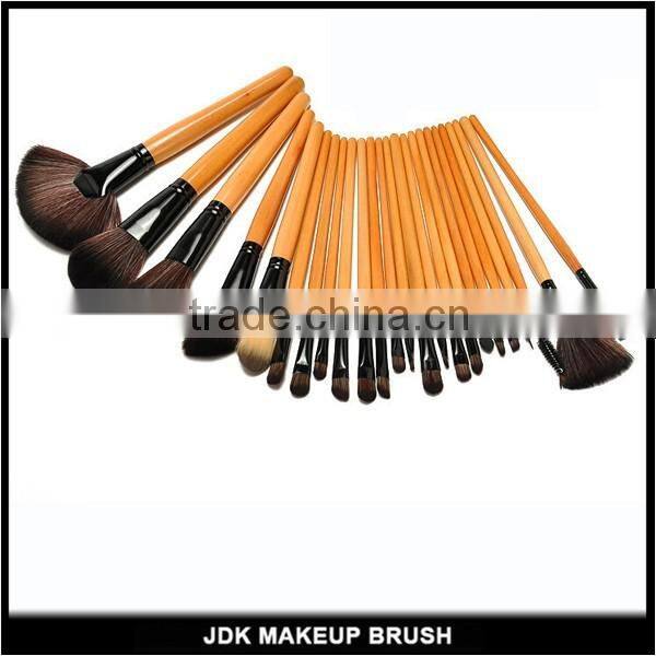 24 pcs cosmetic brush kit fundation brush set wood handle make up brushes black pu bag