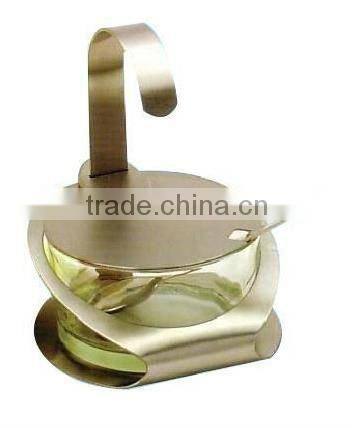 high clear glass sugar pot with lid spoon