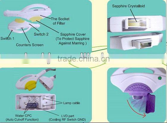 New upgraded ipl hair removel equipment hair removal lamp ipl 610nm with CE ISO