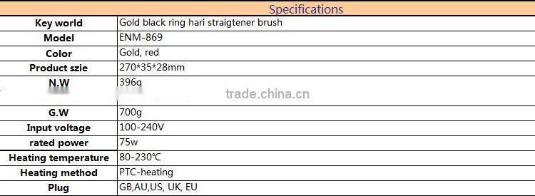 2016 factory hair straightener brush with CE Rohs Certificatio 3 colors LCD Best Selling Beautiful Star Hair straightening brush